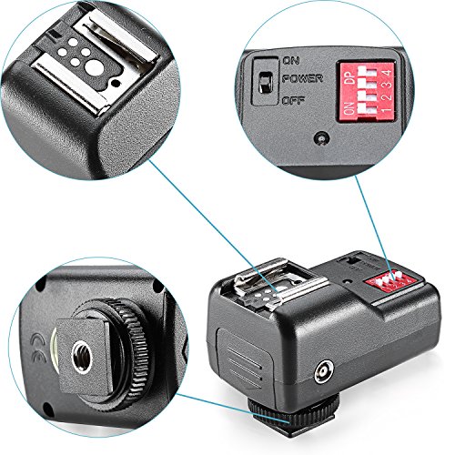 Neewer 16 Canaux FM Radio Kit de D  clencheur    Flash Sans Fil 1   metteur   3 R  cepteur   1 C  ble De Synchro pour Canon 580EX II 580EX 550EX 540EZ 520EZ 430EX 430EZ 420EX 420EZ 380EX  Nikon SB-800 SB-600 SB-28 SB-27 SB-26 SB-25 SB-24  Olympus FL-50 FL36  Pentax AF-540 FGZ AF-360 FGZ AF-400 FT AF-240 FT  Sigma EF-500 DG Super EF-500 DG ST EF-430  Sunpak Auto 2000DZ 622 Pro 433AF 433D 383 355AFm 344D 333D  Vivitar 285HV et d   Autre Flash avec Sabot Universel