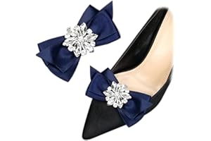 Tsangbaby 2 clip per scarpe con strass, nastro elegante, fiocco, ciondoli per scarpe, decorazione per matrimonio, tacchi alti, accessori regalo