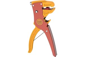 VCELINK Abisolierzange Automatisch GJ702RD 2-in-1 Abisolierwerkzeug Automatische und Seitenschneider 0,2-6,0mm² Elektrokabel-Abisolierzange für Elektronische und Kfz-Reparatur, Rot (Rot)