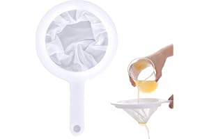 MENMAMENMA Filtre à Vin en Nylon 400 Mailles Avec Poignée 14 cm - Entonnoir Ultra Fin Sans BPA - Passoire Fine pour Jus, Lait, Huiles, Café, Vin, Lait de Soja