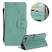 Produktbild Minze Grün Wallet Brieftasche für iPhone 8 Plus,Gurt Leder Handyhülle für iPhone 7 Plus,Moiky Ziemlich Jahrgang Mandala Blume Geprägt Klappbar Kartenfächer Multifunktion Stoßdämpfende Schutz Hüllen im Bookstyle Ledertasche mit Standfunktion Magnetverschluss Rutschfest Kratzfest Etui Handytasche