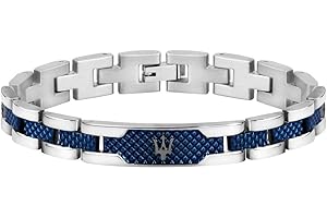 Maserati Maserati Bracelet pour homme, Collection JEWELS, en Acier inoxydable, PVD gris, PVD bleu - JM419ASC02