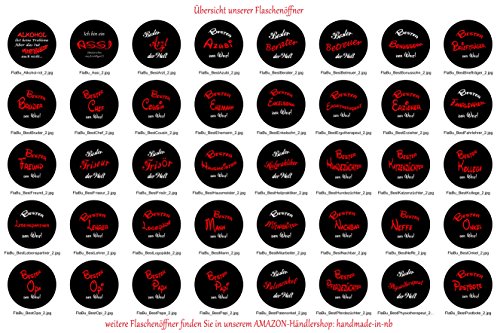 runder Flaschenöffner Button 56 mm mit Spruch Bester Trainer inkl. Band zum Umhängen - 5