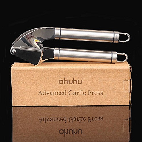 Ohuhu® 100% Edelstahl Knoblauchpresse, Knoblauch Werkzeug, Knoblauch Fleischwolf, Knoblauchschäler, perfekte Lösung für Knoblauchverarbeitung - 6