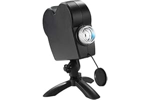 MJJAOQYF Lumière De Projecteur De Fenêtre pour Halloween Christmas, 12 Films Festival LED Projection Decoration Spotlight, Transforme Vos Fenêtres en Écrans De Film,Noir