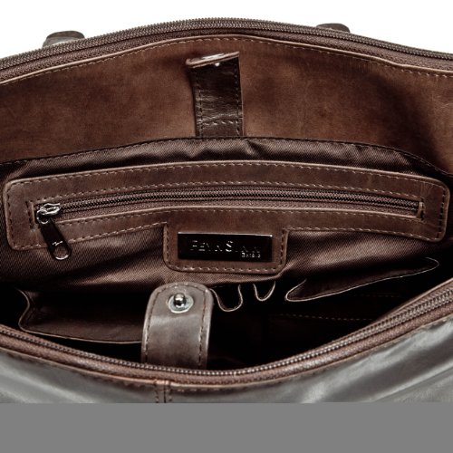 FEYNSINN   Messenger bag ASHTON - Herren Umh  ngetasche XL gro   Ledertasche 15 4 Zoll Laptop - Laptoptasche Herrentasche echt Leder hellbraun-cognac
