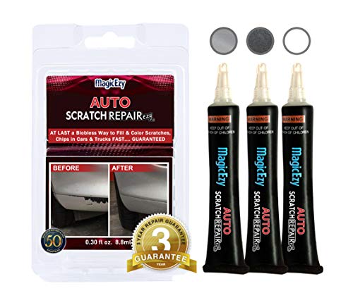 MagicEzy Auto Scratch Repairezy: Repair Car Paint Chips in Seconds - Precise Color Match - Touch-Up Filler - No Messy Drips (Grey Metallic Kit)
