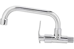 YMIKO G1/2in Kaltwasser Wandarmatur, Wasserhahn Kaltwasser Wand, Kaltwasserhahn Küche Wandmontage, Single Wandwasserhahn Spüle Wand Kalt für die Küche zu Hause(20cm)