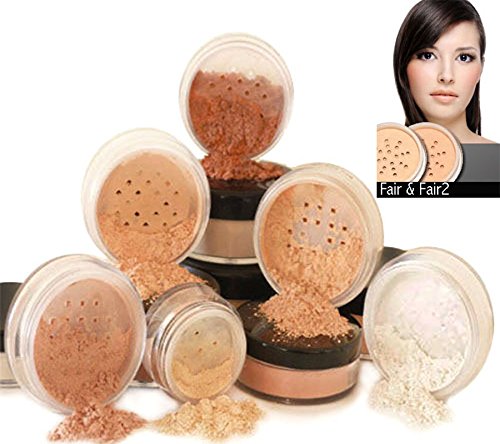 Mineral Makeup 6 piece Set Natural Mineral Foundation by Intelligent Cosmetics® Natural SPF (FAIR & FAIR2)