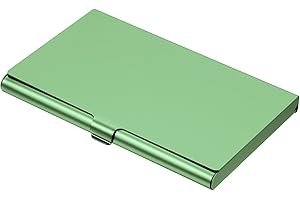 PATIKIL Business Card Holder, Aluminum Alloy Flip Cover Slim Name Cards Case for Women Men, Green
