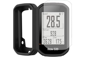 Moorovgi Custodia+1 Pezzi Vetro Temperato per Bryton Rider 320/430/420,Pellicola Protettiva Proteggi Schermo Accessorio per Computer da Bici GPS per Bryton Rider 320/430/420 (Nero)