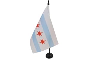 AZ FLAG Drapeau de Table Chicago en Polyester 100D, 21cm x 14cm