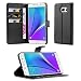Produktbild Samsung Galaxy NOTE 5 Hülle in SCHWARZ von Cadorabo - Handy-Hülle mit Karten-Fach und Standfunktion für Galaxy NOTE 5 Case Cover Schutz-hülle Etui Tasche Book Klapp Style in PHANTOM-SCHWARZ