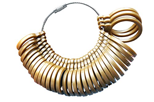 Preisvergleich Produktbild Ringmaß mit 32 Musterringen Finger Ringgröße messen