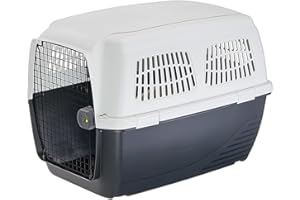 Ferplast Transportín Perro Clipper 6, IATA, Transportín para Perros Grandes MAX 45 Kg, Transportín Rígido, Viaje Mascotas Coche Avión Tren, 93 x 65 x h 68 cm, Puerta de Acero, Cierre Seguro