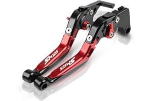ANYWAY Per SH125 SH150i SH125i 2014 2015 2016 2017 2018 Leve frizione freno Leve pieghevoli estensibili in alluminio Accessori moto(Nero+rosso)