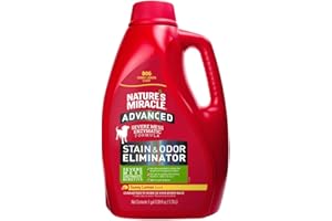 Nature's Miracle Éliminateur avancé de taches et d'odeurs, parfum citron ensoleillé, formule enzymatique pour les dégâts difficiles des animaux de compagnie, 3,8 l