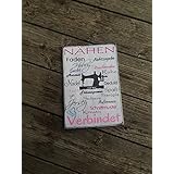 Holzschild im Shabby chic look - Nähen verbindet