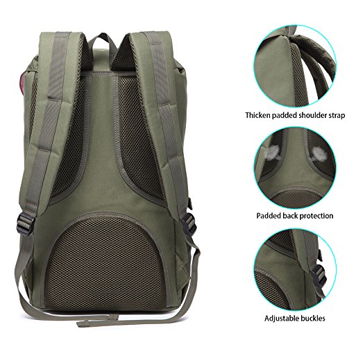Rucksack Damen Herren Studenten Backpack KAUKKO 17 Zoll Laptop Rucksack für 15″ Notebook Lässiger Daypacks Schüler Backpacks Schultaschen of 2 Side Pockets für Wandern Reisen Camping - 4