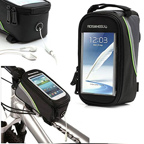 Borsa Borsello Anteriore Porta Oggetti Telefonino Smartphone Bici Touch per smartphone fino a 5,5 Roswheel verde