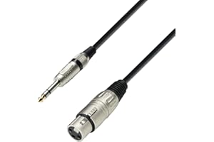 Adam Hall Cables 3 STAR BFV 0600 - Cable de Micro de XLR hembra a Jack 6,3 mm estéreo 6 m