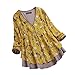 Produktbild Mymyguoe Frauen Bluse Geschichtet Floral Print Patchwork Vintage Pullover leicht Spitzen Tops zu verbinden Herbst Winter warme Lose Tunika Top Oversized T-Shirt Sweatshirt