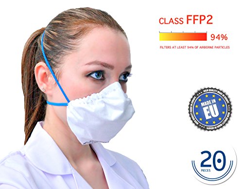 Staubmaske FFP2 | Pack of 20 | Atemschutzmaske staubmasken staubfecht Respirator Disposable Breathing Dust Mask Staubmasken Feinstaubmaske Staubmaske filter | Air Filtration with Electrospun Nanofibers - 3