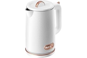OLEGA Bollitore elettrico per acqua bollente, bollitore per acqua calda a ebollizione rapida da 1500W, bollitore per acqua calda portatile da 1,8 litri Bollitore elettrico per tè Teiera per caffè