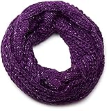 Material: 100% viscosa styleBREAKER bufanda de tubo de punto con hebras brillantes plateadas, aspecto metálico, bufanda tejida, para mujer 01018132, color:Violeta