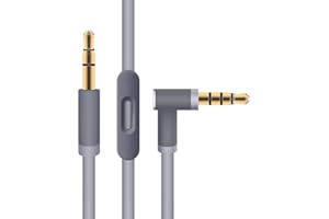 ADHIPER Aiivioll Cavo di ricambio per cavo audio Line con microfono e controllo in linea, compatibile con cuffie Dr Dre Solo3 Studio2 Pro Detox Mixr Pillola (grigio/1,4 m)