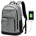 Produktbild JANSBEN Wasserdichte Laptop Rucksack Herren Damen Jungen Schulrucksack mit USB-Anschluss,Uni Casual Business Daypack Reiserucksack für College Schule Reisen Arbeit Camping