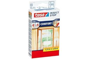 tesa Insect Stop COMFORT - moskitiera do drzwi mocowana na taśmę z rzepem - siatka na owady bez wiercenia - biała ( 2 x 65 cm) do drzwi o max. wymiarach 120 cm x 250 cm