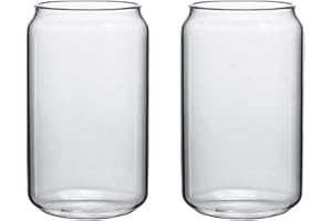 Blanketswarm 2 bicchieri da birra, bicchieri da birra, in vetro, a forma di lattina, bicchieri da birra, ghiacciato, caffè, caffè, ghiaccio, acqua, cocktail