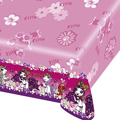 1x große Tischdecke * FILLY * vom Riethmüller // Geburtstag Kinder Kindergeburtstag Party Kinderparty Tablecover Cover Motto Deko Einweg Mädchen Pink Rosa Pferde Ponys
