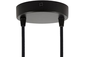 creative cables - Kit Rosace métallique cylindrique à Deux Trous - Conique, Noir