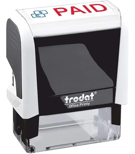 ExcelMark ENTERED Self-Inking Rubber Stamp - (A-17-Red Ink - View #2