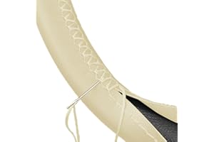 Vintree Coprivolante in Pelle Universale Microfibra da Cucire per Volante dell Auto Traspirante e Antiscivolo 38 cm Coprivolanti Fai da Te in Pelle Morbida Microfibra (Beige)