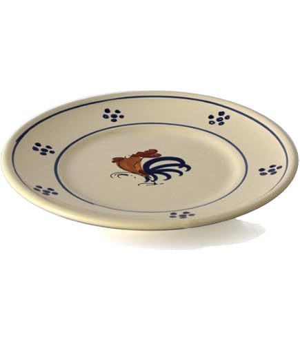 CVHOMEDECO. Piatto Decorativo Gallo Paese Afflitto Rotondo Display Piatto in Legno Decorazioni per la casa Arte, 28,6 cm