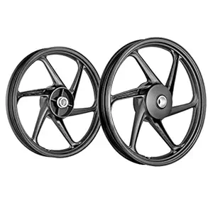 Speedwav Bike Alloy Wheels Black Set of 2 18/18 Front/Rear Drum- CB Shine