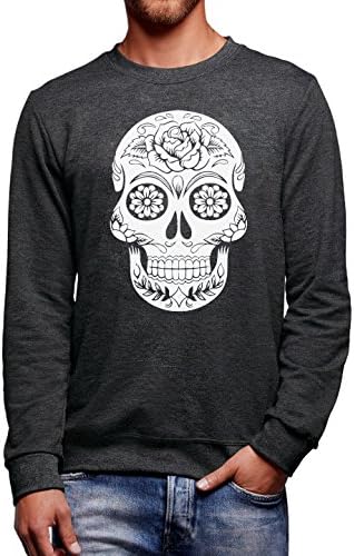 NOURY Mexican Floral Skull - Vinyl Print Sweatshirt - Vinyl Print Sweatshirt