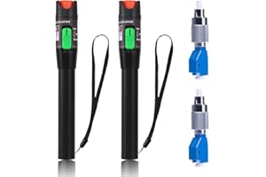 toolco 2 Stück Visueller Fehlerlokalisator 30 km, VFL Testkit enthält Single Mode 9/125μm FC Stecker auf LC Buchse Adapter, Glasfaserlichtstift-Tester zur Prüfung von Glasfasernetzkabeln