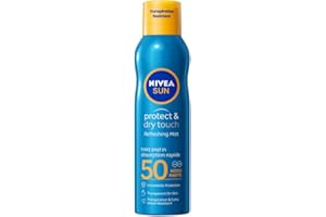 NIVEA SUN Protect & Dry Touch Misting Sunscreen Spray - SPF50 - Sun Spray - Transparent and Waterproof - UVA/UVB - Sun Protection - 200ml