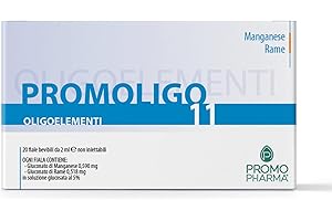 PROMOPHARMA Promoligo 11 - Manganese/Rame - Oligoelementi Essenziali - Manganese e Rame - senza glutine - 20 fiale da 2 ml