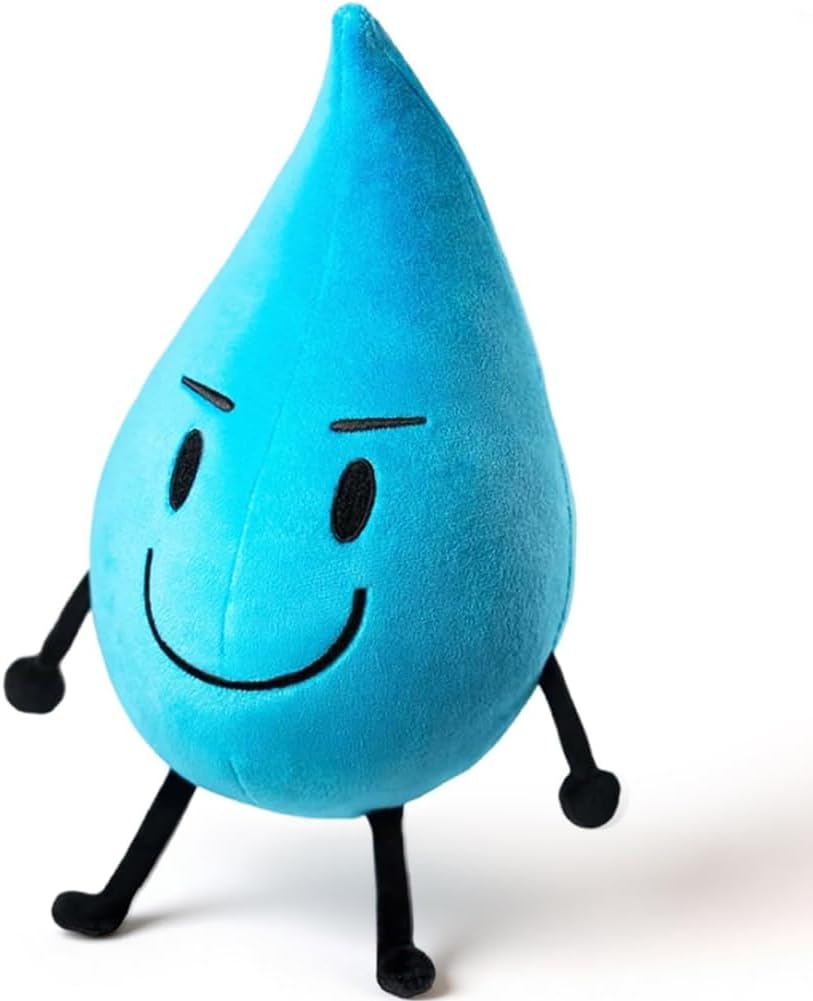 Dlishka BFDI Battle for Dream Island Plush Toy, Cute Cartoon Plushie Soft Stuffed Animal Doll, Kawaii Plush Cushion Pillow, Collectible Character Toy Gift for Fans. (Teardrop)