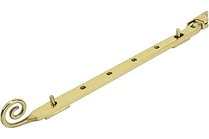 TRADITIONAL HARDWARE Dart Monkey Tail Brass Window Stay 10" (250mm) - Polished Brass