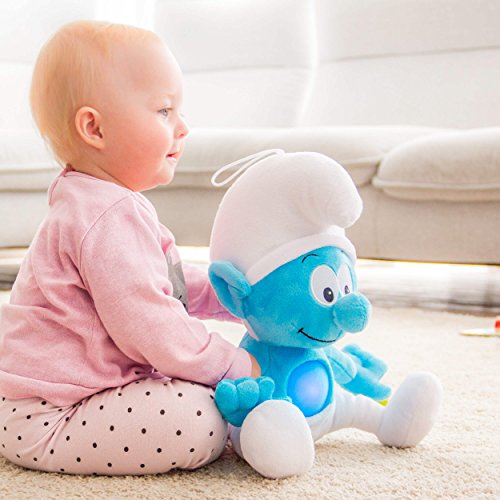 DIE SCHLÜMPFE Nachtlicht Schlumpf mit Musik Schlaflieder Plüsch Kuscheltier waschbar Baby Spielzeug zum Schlummern und Musik abspielen von ANSMANN – bestätigte Kindersicherheit - 5