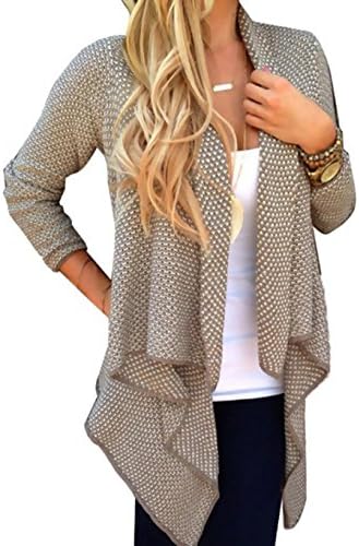 Teamyy Loose Cool Long Sleeve Boyfriend Knit Cardigan Irregular Knitted sweater Jumper Top Coat For Women