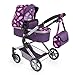 Produktbild Bayer Design 18146AA City Neo Puppenwagen mit Wickeltasche und Einkaufskorb / umwandelbar in einen Sportwagen / höhenverstellbar / Design: Blätter / modern, lila, pink, rosa