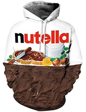 EmilyLe Damen 3D Druck Sweatshirts Weihnachten Pullover mit Cartoon Aufdruck Kapuzenjacke Langarm Top Hoodie