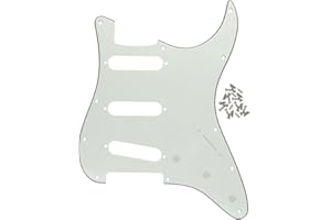 IKN 11 battipenna per battipenna per chitarra acustica in stile SSS stile Strat per Fender USA/messicano Stratocaster standard stile moderno, chitarra elettrica, 3 strati bianco avorio